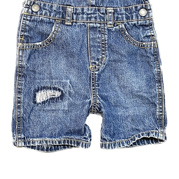 Carter’s Handsome Like Daddy Boys Distressed Patched Overalls Size 18 Months - Picture 2 of 5